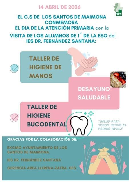 Difusión de las Actividades realizadas en el Centro de Salud de Los Santos de Maimona, el pasado 14 de abril