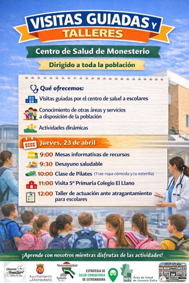 Difusión de las Actividades Comunitarias realizadas en el Centro de Salud de Monesterio el día 23 de abril