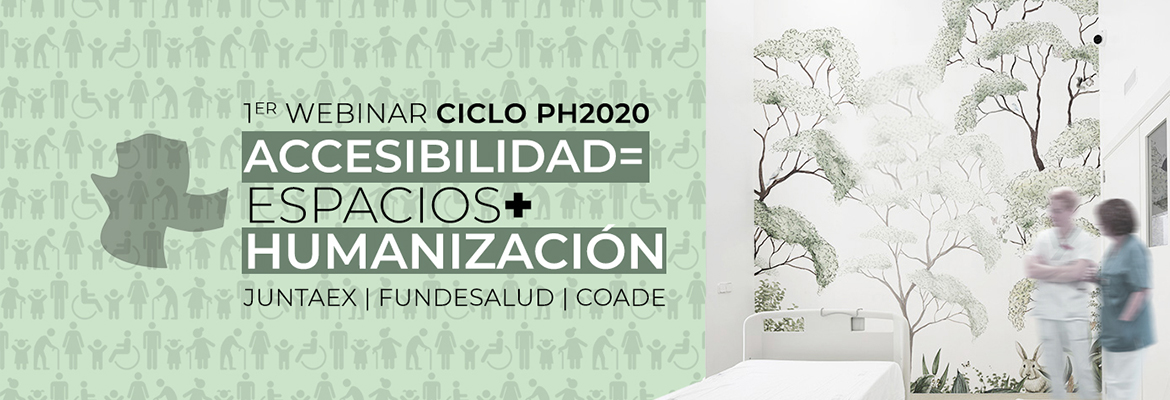 1º WEBINAR CICLO PH2020 ACCESIBILIDAD= ESPACIOS+HUMANIZACIÓN JUNTAEX FUNDESALUD COADE Fotografía Dos Mujeres en movimiento fondo motivos vegetales.;N