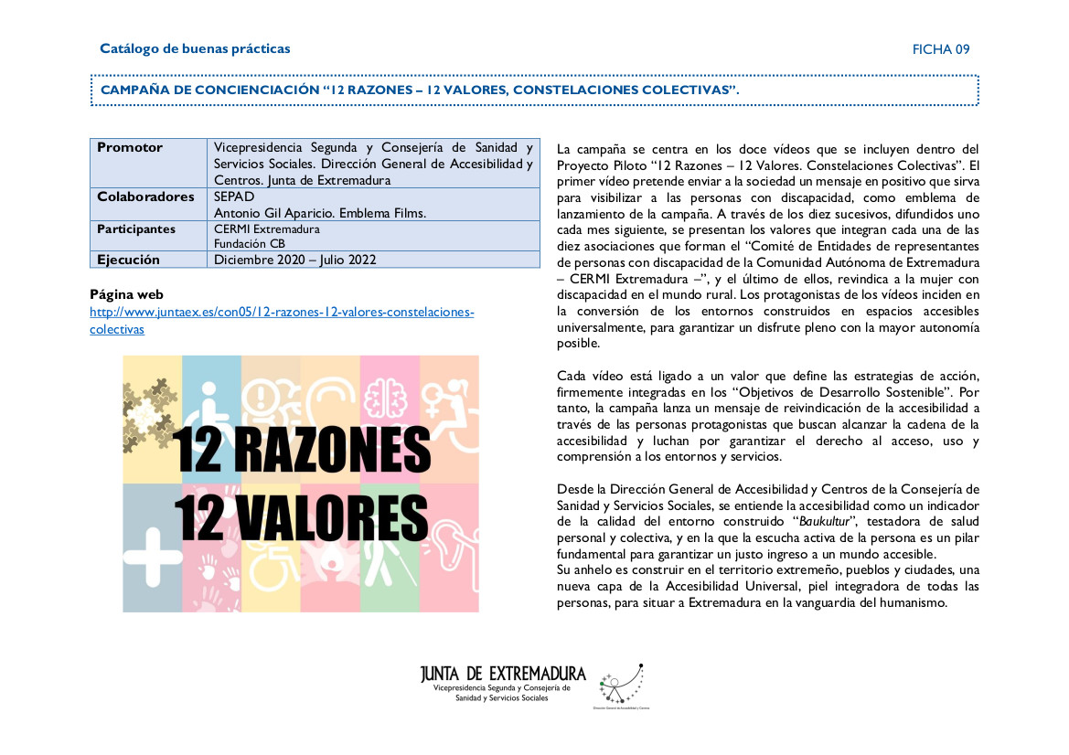 Ficha9 Buenas pr&aacute;cticas 12Razones12Valores