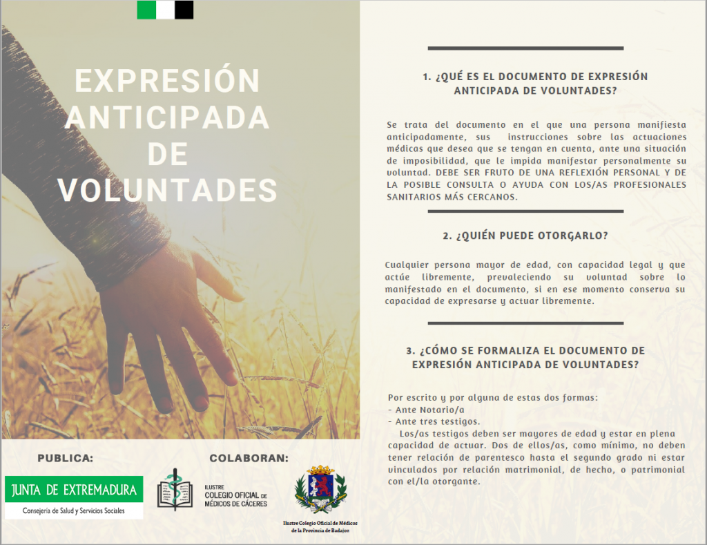 Díptico Expresión Anticipada de Voluntades