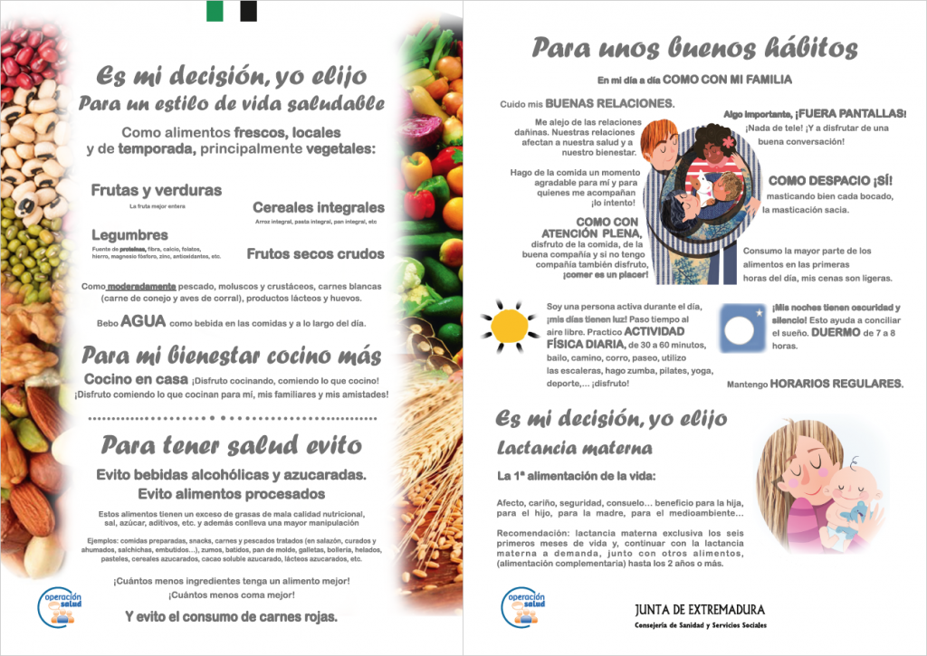 Folleto Es mi decisión, yo elijo. Para un estilo de vida saludable